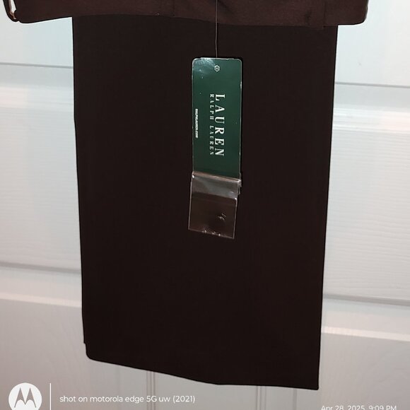 RALPH LAUREN WOOL GABARDINE CAREER PANTS FLAT FRONT STRAIGHT LEG DK BROWN SZ 4 - Picture 5 of 12